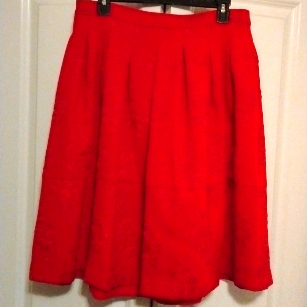 💕NWOT Red rose applique skirt💕